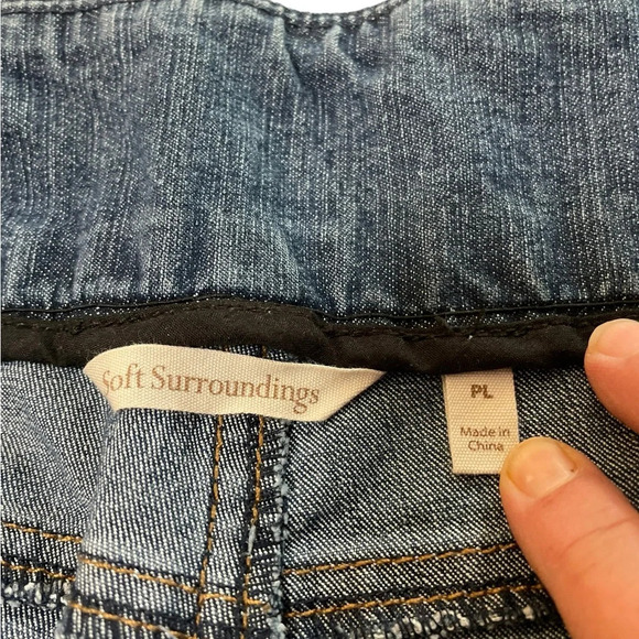 Soft Surroundings Crop Pull On Midnight Metro Crop Denim Pants Jeans Size:PL - Picture 5 of 14